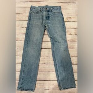 Hollister Button Fly Jeans Men's 29x32 Light Blue Slim Straight 5 Pocket